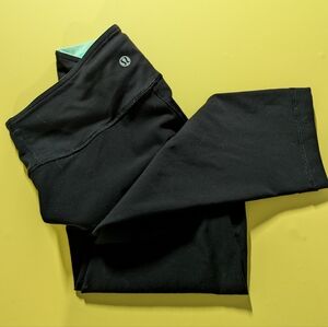 lululemon athletica Black Leggings with Teal Accent